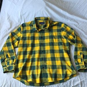 Men's Yellow And Blue Flannel Xxl